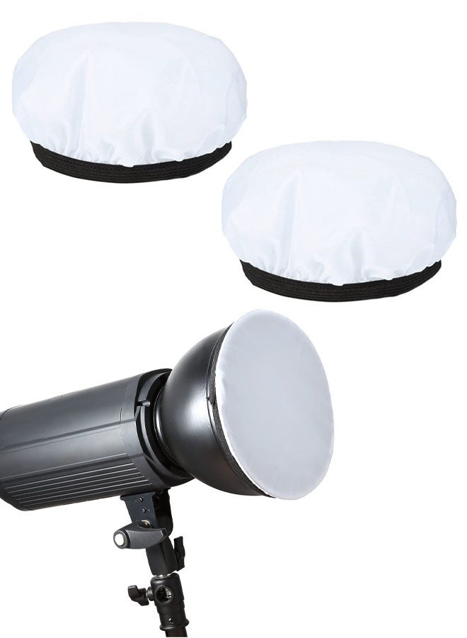 2Pcs 7"/18cm Light Diffuser,Soft Diffuser Lamp Cover White Lamp Shade Diffuser,Great for Studio Strobe Reflectors, Video Shooting - Image 1