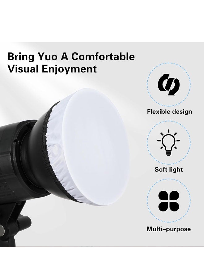 2Pcs 7"/18cm Light Diffuser,Soft Diffuser Lamp Cover White Lamp Shade Diffuser,Great for Studio Strobe Reflectors, Video Shooting - Image 5