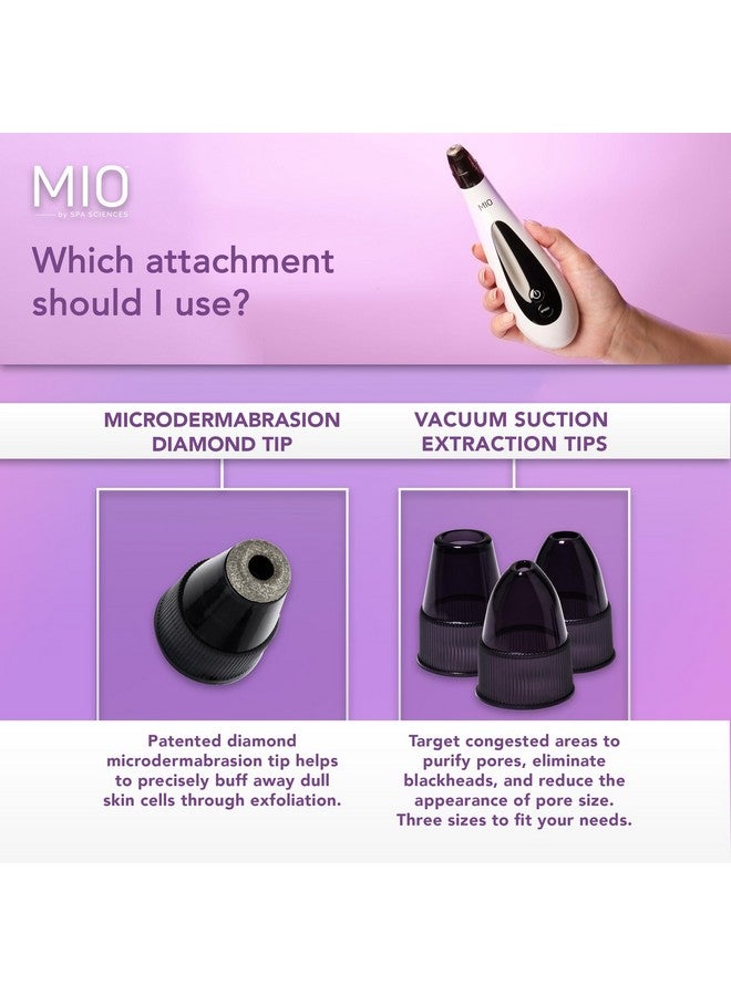 SPA SCIENCES Mio Diamond Tip Microdermabrasion Blackhead Remover Pore Cleansing & Resurfacing System Reduces Acne Scars Wrinkles And Exfoliates For Clearer Skin - Image 4