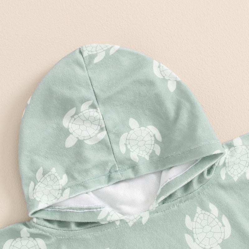 Frietlebird Baby Girl Boy Hooded Beach Towel Swim Cover Up Bath Towels Swim Poncho Swimsuit Cover Up Summer Clothes (B-Green,12-18 Months) - Image 3