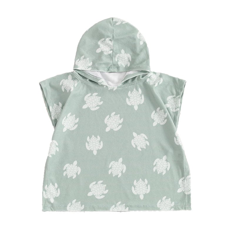 Frietlebird Baby Girl Boy Hooded Beach Towel Swim Cover Up Bath Towels Swim Poncho Swimsuit Cover Up Summer Clothes (B-Green,12-18 Months) - Image 1