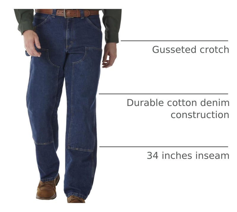 Wrangler Riggs Workwear mens Workhorse jeans, Antique Indigo, 34W x 30L US - Image 4