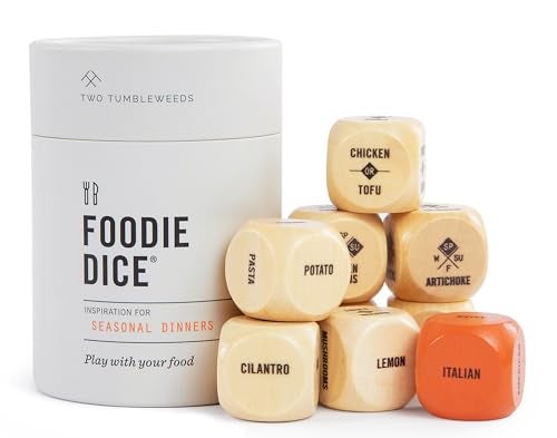 Two Tumbleweeds Foodie Dice Set of 9 Dice to Inspire Creative Seasonal Meals with Take Out Die Unique Cooking Gift - Image 1