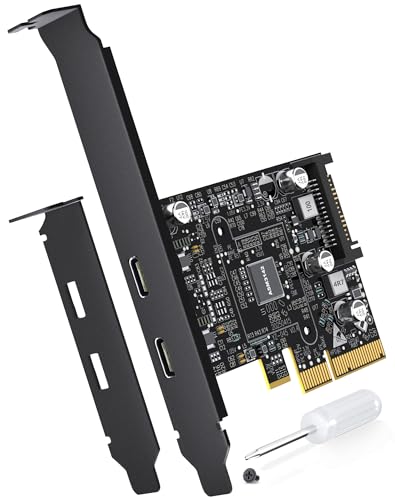 LDLrui 10Gbps PCIE USB C 3.2 Gen 2 Card, 2-Port PCle to USB C Expansion Card, PCI Express 3.0 x4 Adapter for Desktop PC, SSD Enclosures, Workstations, File Backup, Data only - Image 1