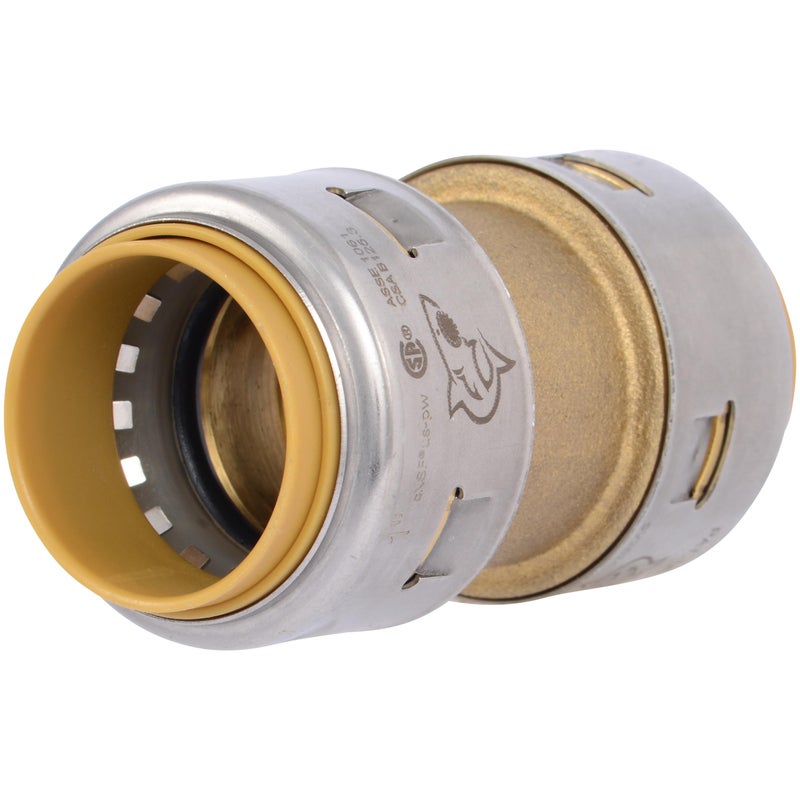 SharkBite Max 1 Inch Coupling, Push to Connect Brass Plumbing Fitting, PEX Pipe, Copper, CPVC, PE-RT, HDPE, UR020A - Image 1