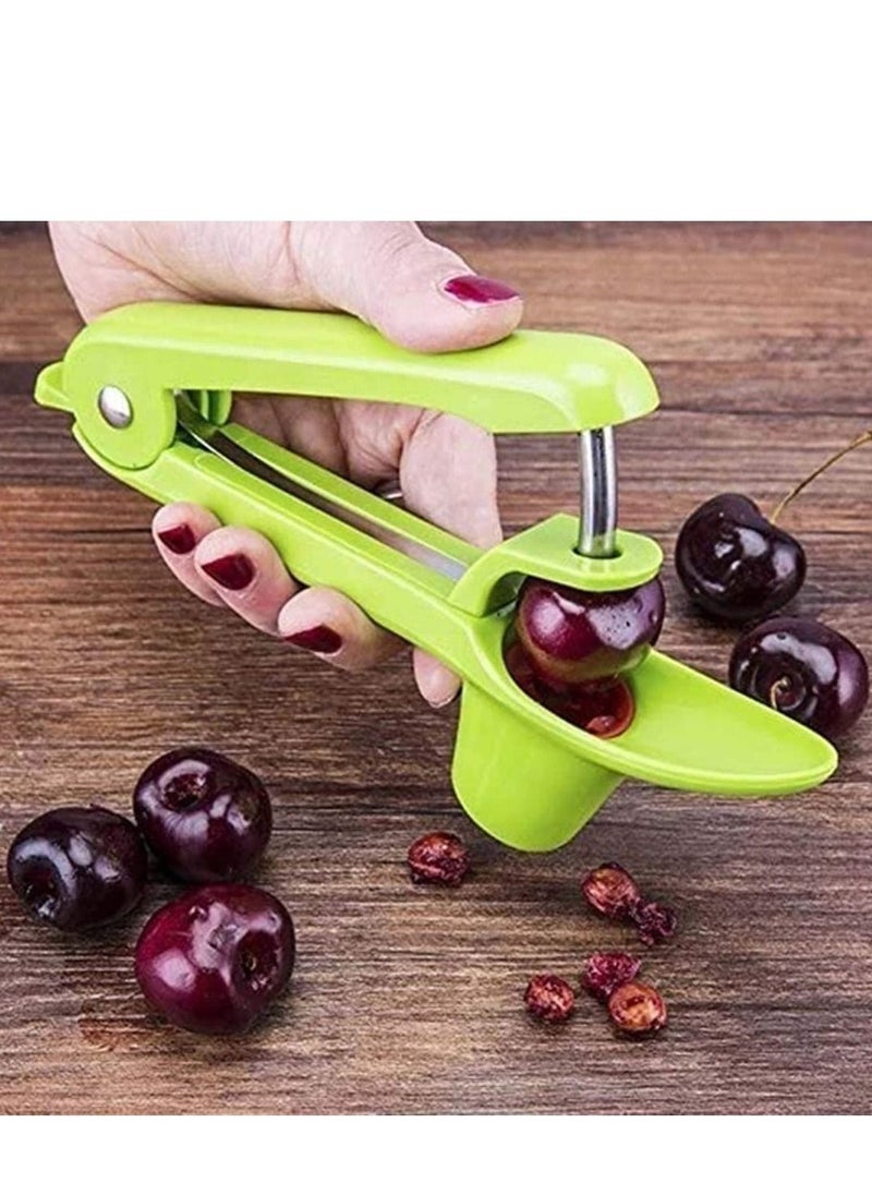 أداة Cherry Pitter ، أداة حفر الزيتون ، أداة أخذ قطع الكرز أو البذور لإزالة البذور المحمولة مع مقابض وتصميم قفل موفر للمساحة