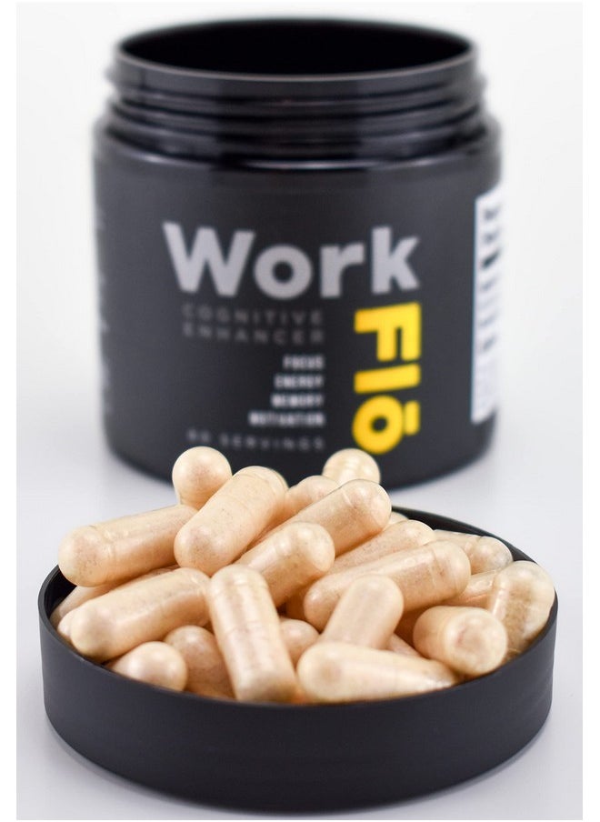 WorkFlo - Nootropic Brain Booster Supplement with Noopept, Alpha GPC, l-theanine, l-tyrosine, and PhosphatidylSerine - Improve Focus, Memory, and Mental Clarity for Daily Use. 60 Capsules