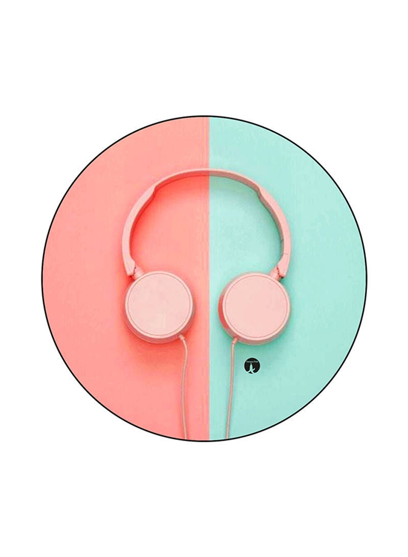 Headphones Printed Mouse Pad Pink/Blue
