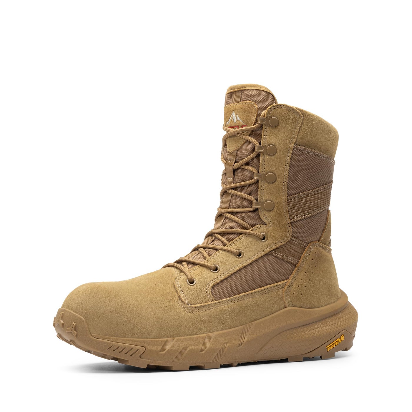 NORTIV 8 Men's 8" Composite Toe Work Boots, Lightweight Side Zipper ASTM F2412-24 & ASTM F2913-24 Safety Military Boots for All-Day Comfort, Peakforce-Nano,Size 10.5,Coyote,NMUMIB2506