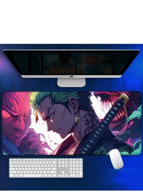 Anime One Piece Mouse Pad, Extended Large Gaming Mouse Pad, Non-Slip Rubber Base And Stitched Edge Desk Pad For Computer Home Office Work And Study