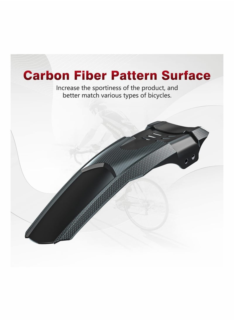Generic 2PC Mountain Bike Fender Set - Carbon Fiber Pattern Front and Rear Mud Guards for Effective Splash Protection Against Water and Dirt on Your Mountain Bike.  - Image 2