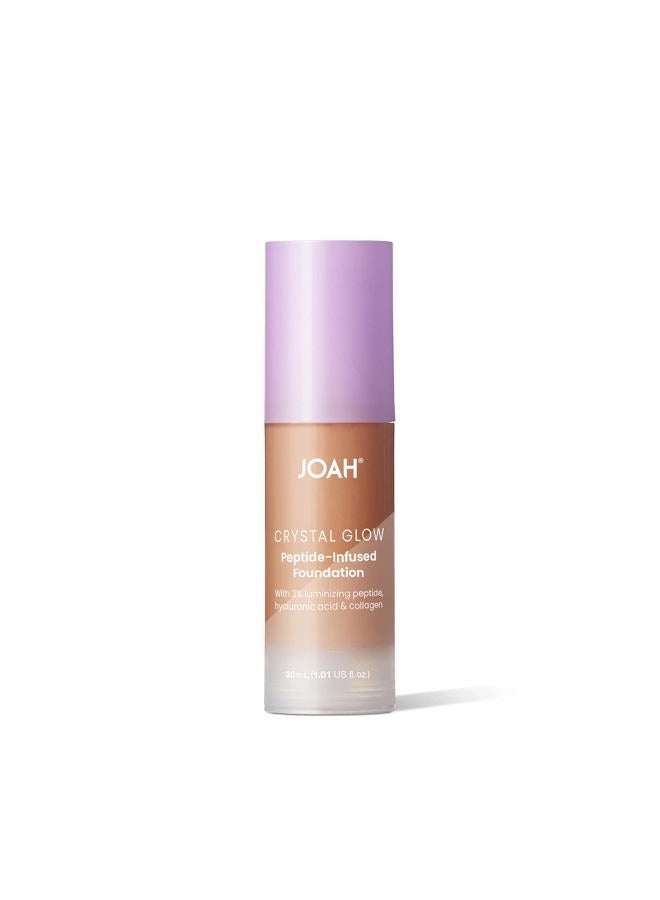 JOAH Crystal Glow Peptide-Infused Foundation, 2-in-1 Multitasking Korean Makeup with Blurring Face Primer, Luminizer, Hydration & Skin Defense for a Flawless Finish, 1.01 Oz, Tan Warm - Image 2
