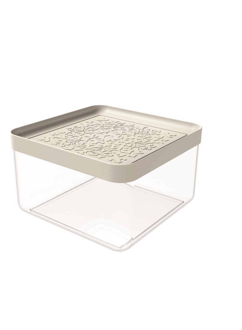 Biesse Plastic Square Food Storage and Preserving with Cream lid 3.2L - Image 1