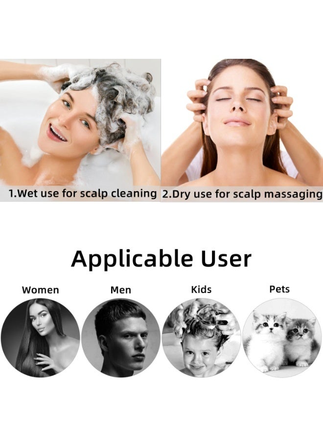 Loquat 【Hair Scalp Scrubber Shampoo Brush with Dispenser】– Silicone Scalp Massager  Exfoliating Brush for Deep Cleansing, Dandruff Removal  Hair Growth – Long-Nail Friendly Shower Tool for All Hair Types ( - Image 4