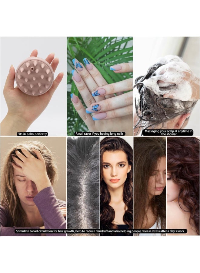 Loquat 【Hair Scalp Scrubber Shampoo Brush with Dispenser】– Silicone Scalp Massager  Exfoliating Brush for Deep Cleansing, Dandruff Removal  Hair Growth – Long-Nail Friendly Shower Tool for All Hair Types ( - Image 3