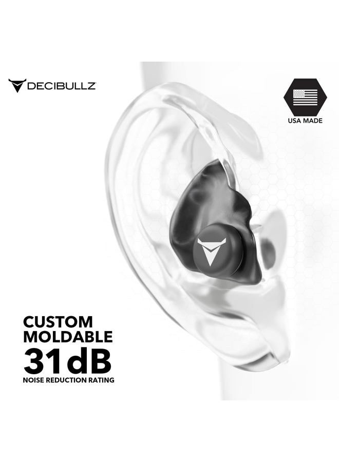 Decibullz Custom Molded Earplugs, 31dB Highest NRR, Comfortable Hearing Protection for Shooting, Travel, Swimming, Work and Concerts (Black) - Image 4