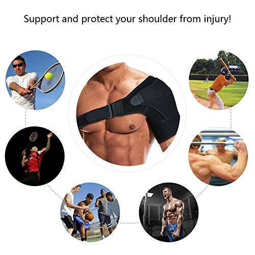 RUNZI Shoulder Support Brace with Pressure Pad for Men Women, Adjustable Shoulder Brace for Torn Rotator Cuff, Tendonitis, Dislocation, AC Joint, Bursitis, Labrum Tear, Pain, Fits Right or Left Shoulder - Image 4