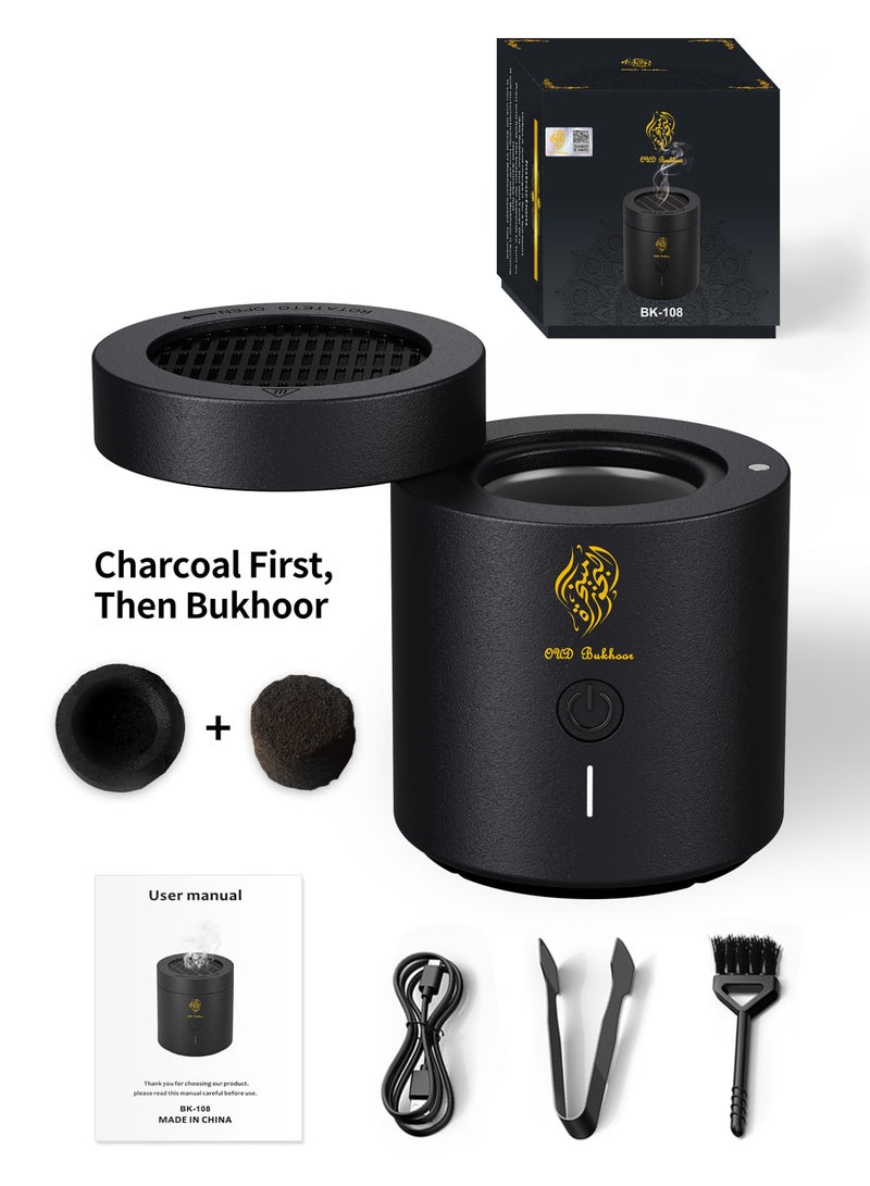 Oud Bukhoor 2025 Next-Gen Smart Incense Burner | Flameless High-Temp Oud Heater w/ Magnetic Lid | Portable USB-C Rechargeable | For Pure Bakhoor & Oud | Home, Car & Travel Essential - Image 1