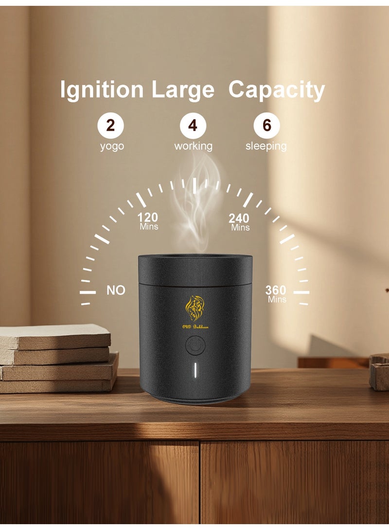 Oud Bukhoor 2025 Next-Gen Smart Incense Burner | Flameless High-Temp Oud Heater w/ Magnetic Lid | Portable USB-C Rechargeable | For Pure Bakhoor & Oud | Home, Car & Travel Essential - Image 3