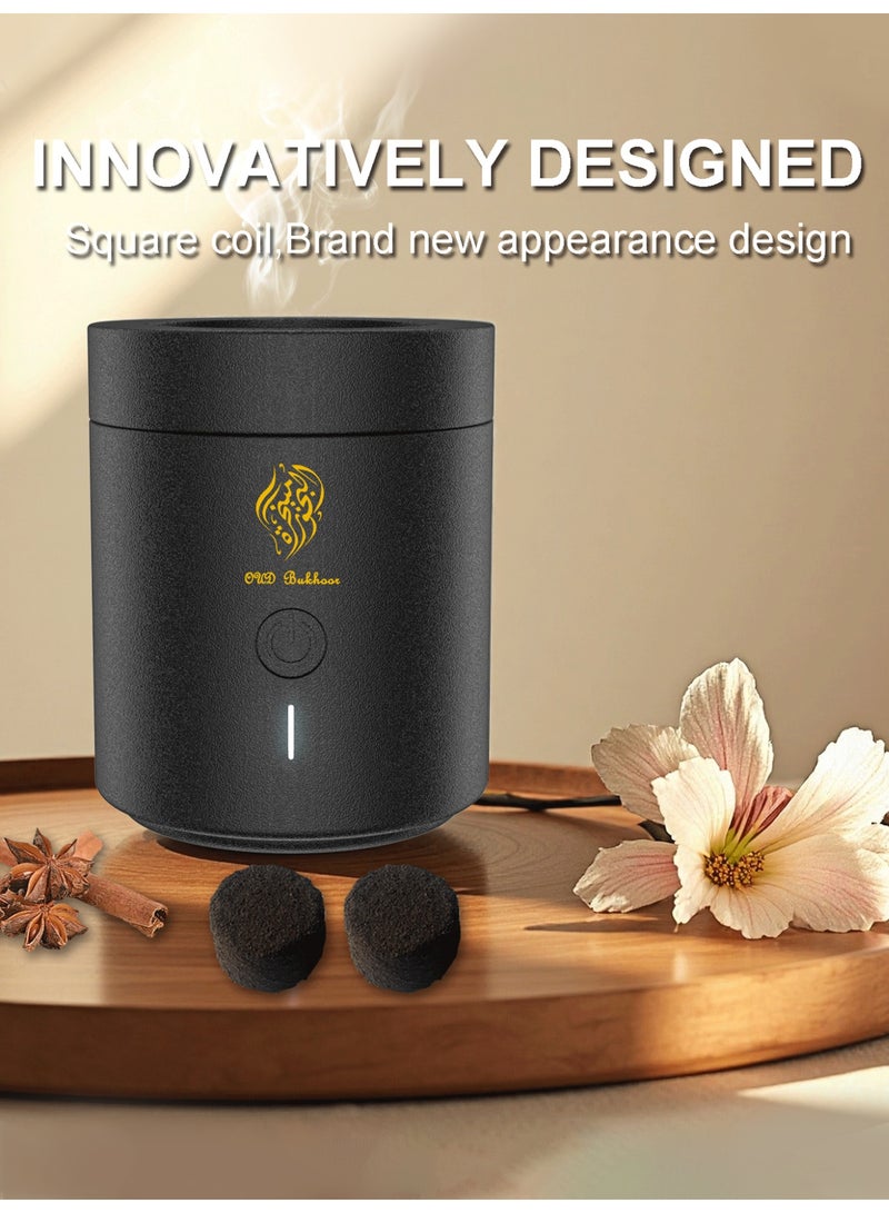 Oud Bukhoor 2025 Next-Gen Smart Incense Burner | Flameless High-Temp Oud Heater w/ Magnetic Lid | Portable USB-C Rechargeable | For Pure Bakhoor & Oud | Home, Car & Travel Essential - Image 5