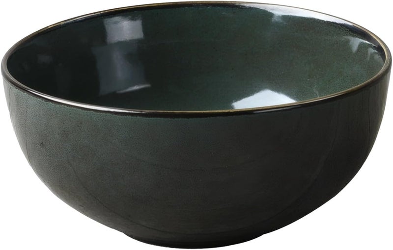 Japanese Ceramic Ramen Bowl, 6.1 In / 15.5 Cm Green Soup Bowl, Matte Glaze, Underglaze Craft, Easy Clean, For Noodles, Rice, Pasta, Salad - Image 1