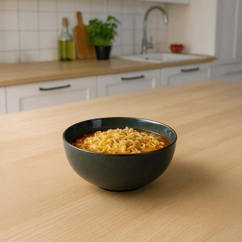 Japanese Ceramic Ramen Bowl, 6.1 In / 15.5 Cm Green Soup Bowl, Matte Glaze, Underglaze Craft, Easy Clean, For Noodles, Rice, Pasta, Salad - Image 4