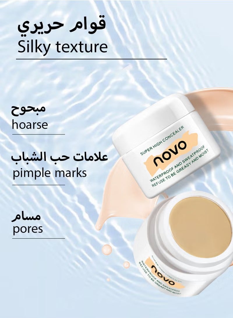 نوفو سوبر عالي الإخفاء، كامل التغطية غير التشحيم الإضاءة تحت إخفاء العين، خفيف الوزن طويل الأمد الترطيب أخف للمرأة، إنشاء طبيعي، نظيف 3D المظهر 12 ج - Image 4