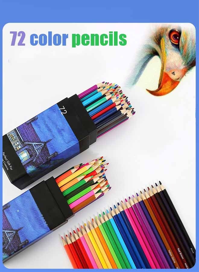 Generic 72 Count Colored Pencils for Adult Artists kids Coloring Books, Soft Core, Ideal for Drawing Blending Shading,Color Pencils Set, Gift for Adults Kids Beginners  - Image 1