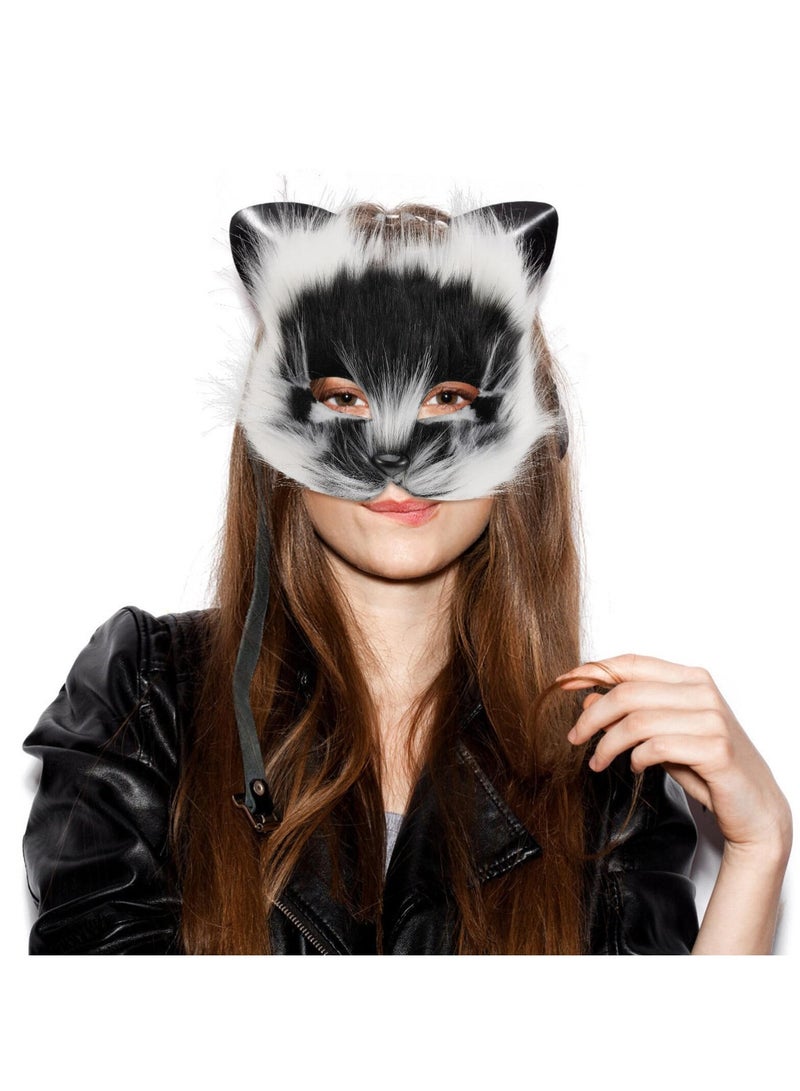 SYOSI Fox Mask, Therian Mask Animal Mask for Cosplay Fox Mask for Costume Party Cosplay Prop Realistic Fox Face Mask Halloween Mask