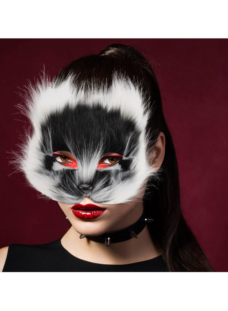 SYOSI Fox Mask, Therian Mask Animal Mask for Cosplay Fox Mask for Costume Party Cosplay Prop Realistic Fox Face Mask Halloween Mask