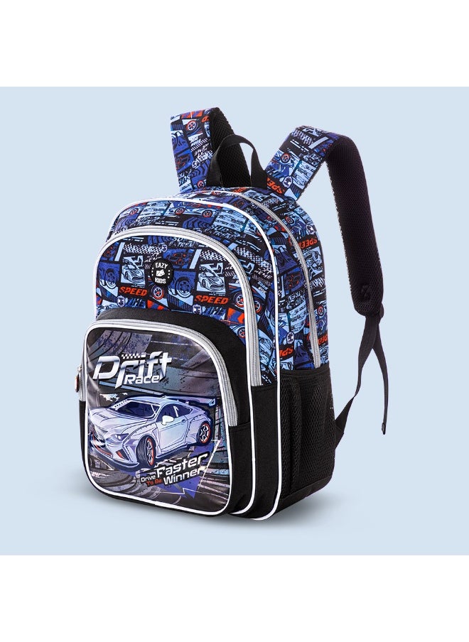 Eazy Kids Eazy Kids 18" Set of 3 Backpack w/ Lunch Bag and Pencil Case - Car Racing  - Image 2