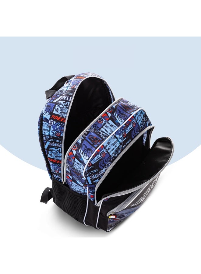 Eazy Kids 18" Set of 3 Backpack w/ Lunch Bag and Pencil Case - Car Racing - Image 4