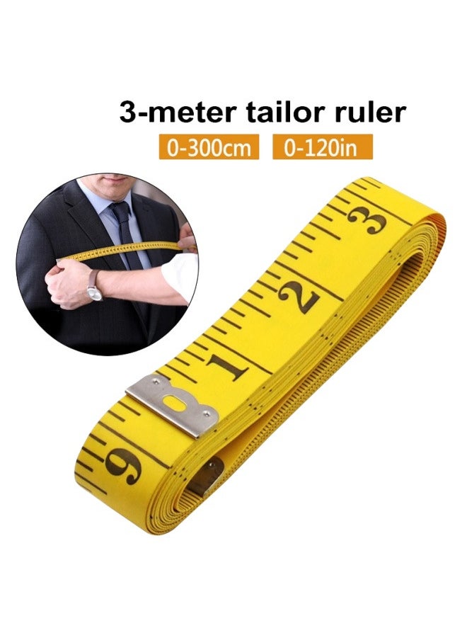 Generic 3 meter Yellow small tape measure, three circumference ruler, clothing tailor ruler, double-sided measuring tape measure, dormitory household sewing tape measure  - Image 1