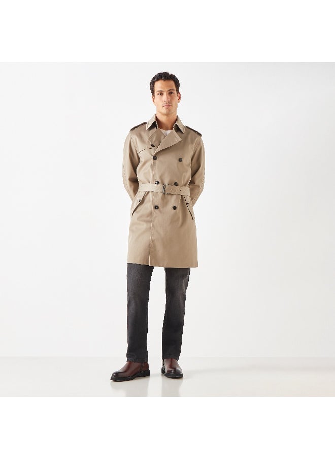 Iconic Iconic Belted Trench Coat with Long Sleeves  - Image 4