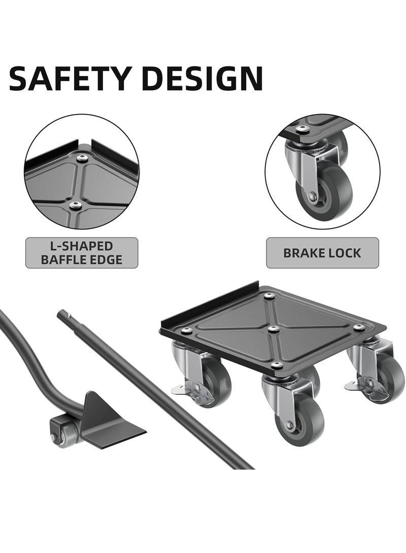 Uwals Furniture Dolly,Furniture Mover Pro Set,Furniture Lifter with 5 360° Rotatable Rubber Universal Wheels，Carbon Steel Panel Furniture Movers，Maximum Load 2000LBS. - Image 4