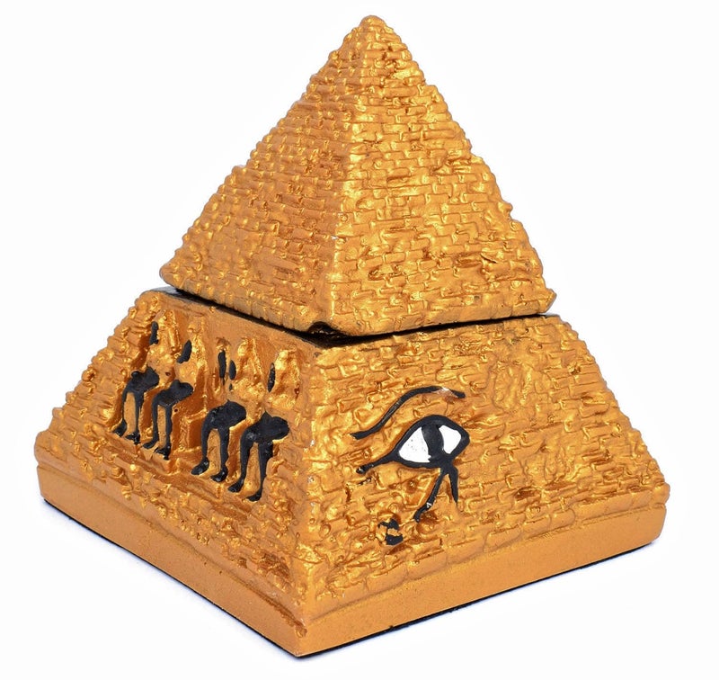 immatgar pharaonic Decorative Egyptian Pyramid Statue ancient Egyptian souvenirs gifts handmade Home decor Sculptures (Multicolor1 10 CM) - Image 1