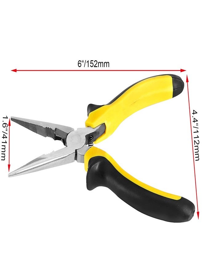 JOIKIT 12 PACK 6 Inches Professional Needle Long Nose Pliers Bulk with Non-Slip Grip, Heavy Duty Needle Nose Pliers for Wire Cutting, Wire Bending, Handcraft and PCB Board - Image 2