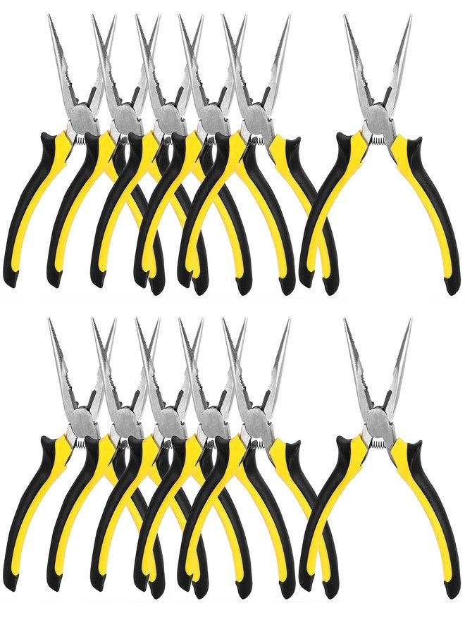 JOIKIT 12 PACK 6 Inches Professional Needle Long Nose Pliers Bulk with Non-Slip Grip, Heavy Duty Needle Nose Pliers for Wire Cutting, Wire Bending, Handcraft and PCB Board - Image 1