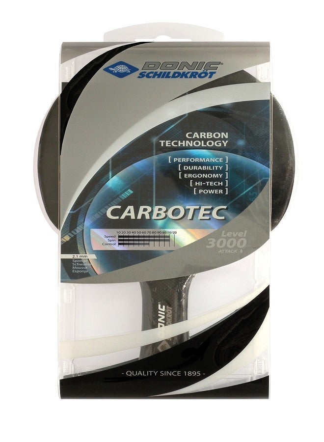 دونيك مضرب تنس طاولة دونيك-شيلدكروت وود كاربوتيك 3000، اللون: أسود، الوزن: 87 غرام، هجومي - Image 1