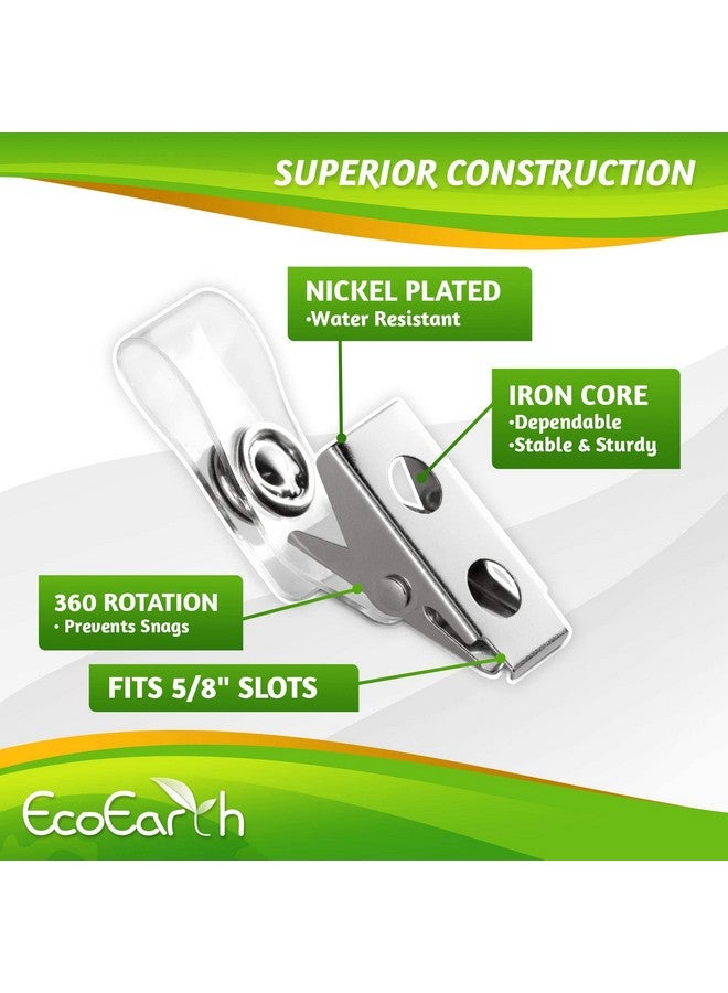 EcoEarth Horizontal Pvc Id Badge Holder With Metal Clips & Vinyl Straps With Soft Edge (Sealable Fits 3.5X2.25 Inch Inserts) (Clear 100-Pack), Waterproof Id Holder Bulk, Id Card Holder, Name Tag - Image 4