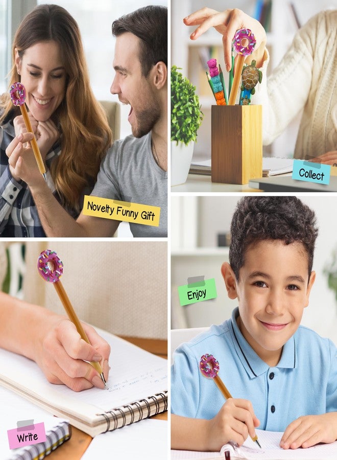 Planet Pens قلم بلانيت بينز الوردي بتصميم الدونات - قلم حبر جاف فريد من نوعه للأطفال والكبار، مزين برشات ملونة على شكل حلوى، قلم كتابة فني للمدرسة والمكتب - Image 4