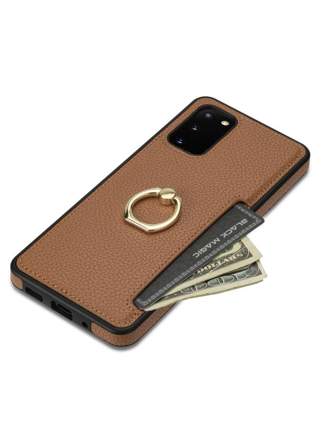 S-TOP Case For Samsung Galaxy S20 Ring Card Litchi Leather Back Phone Case - Image 3