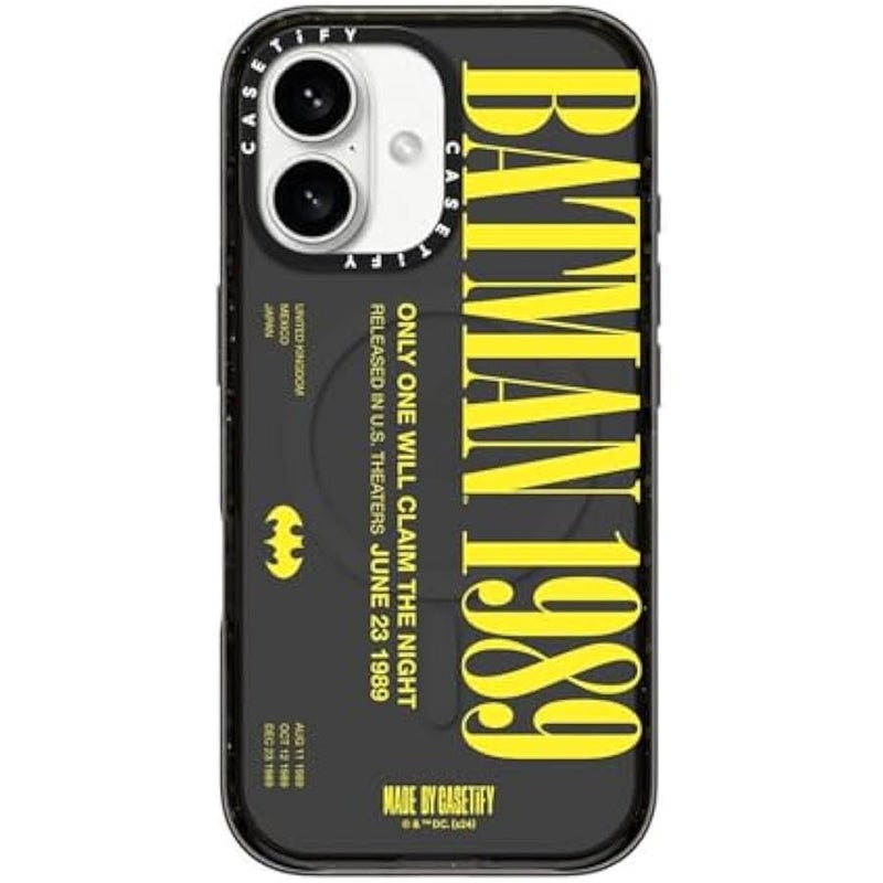 Casetify Impact iPhone 16 Case 【Batman Co-Lab / 4X Military Grade Drop Tested / 8.2ft Drop Protection/Compatible with Magsafe】 - Batman 1989 - Clear Black - Image 1