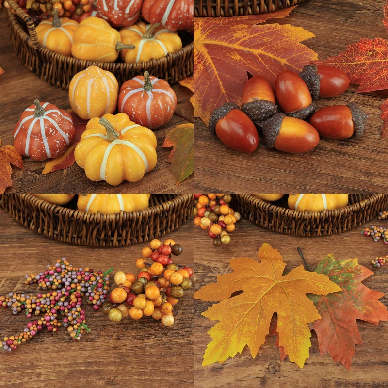 Ghrdopy 22 PCS Kit Artificial Pumpkins Decorations  Plastic Pumpkins for Autumn Decorating Kit Halloween Thanksgiving Party Supplies - Image 5
