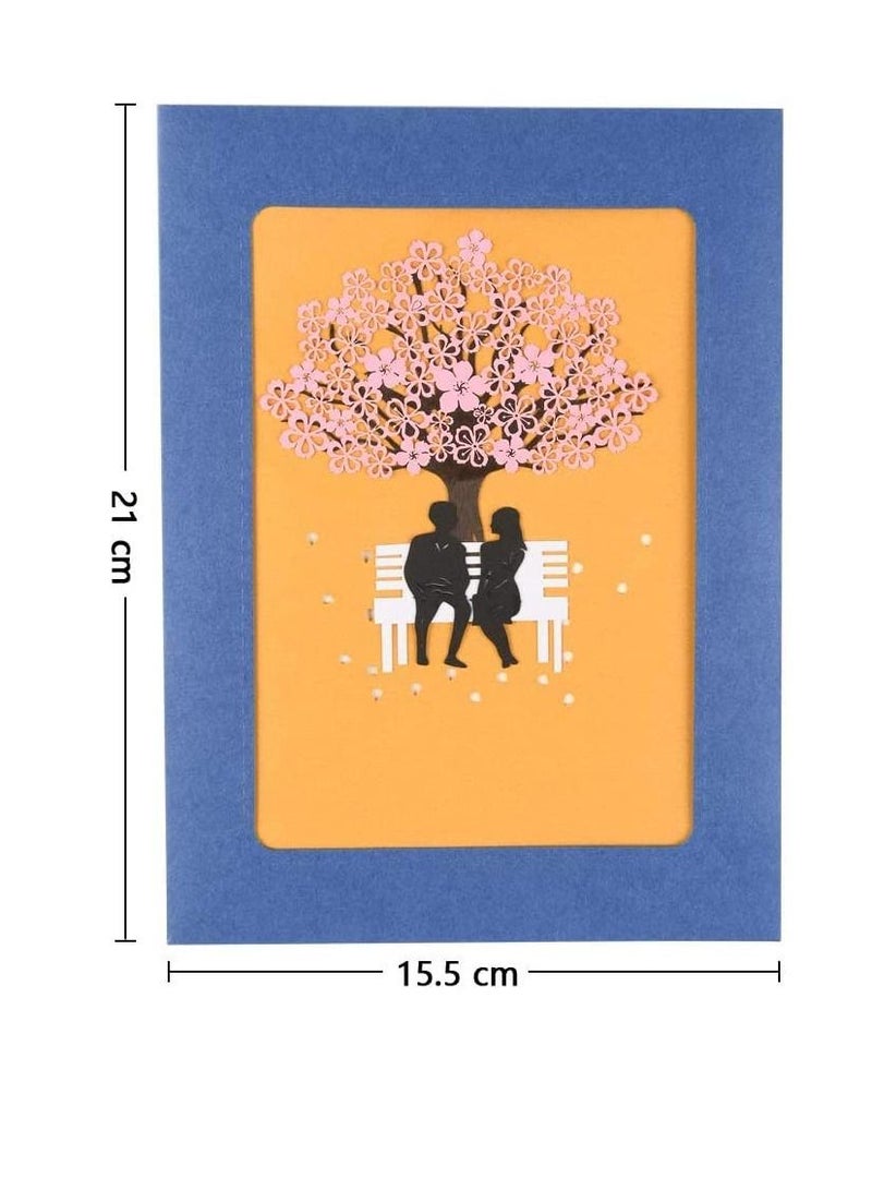 Excefore 3D Card, Pop Up Greeting Card Cherry Blossom Wedding Card, Anniversary Card, Birthday Card for Lover Wife Husband Girlfriend Mother Bride and Groom - Image 4