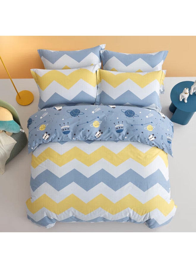 Luolaikids Luolai Children's Pure Cotton Single Duvet Cover, Class A Brushed Single Bedding Cover, Cartoon Boy Design, 150*215cm - Image 1