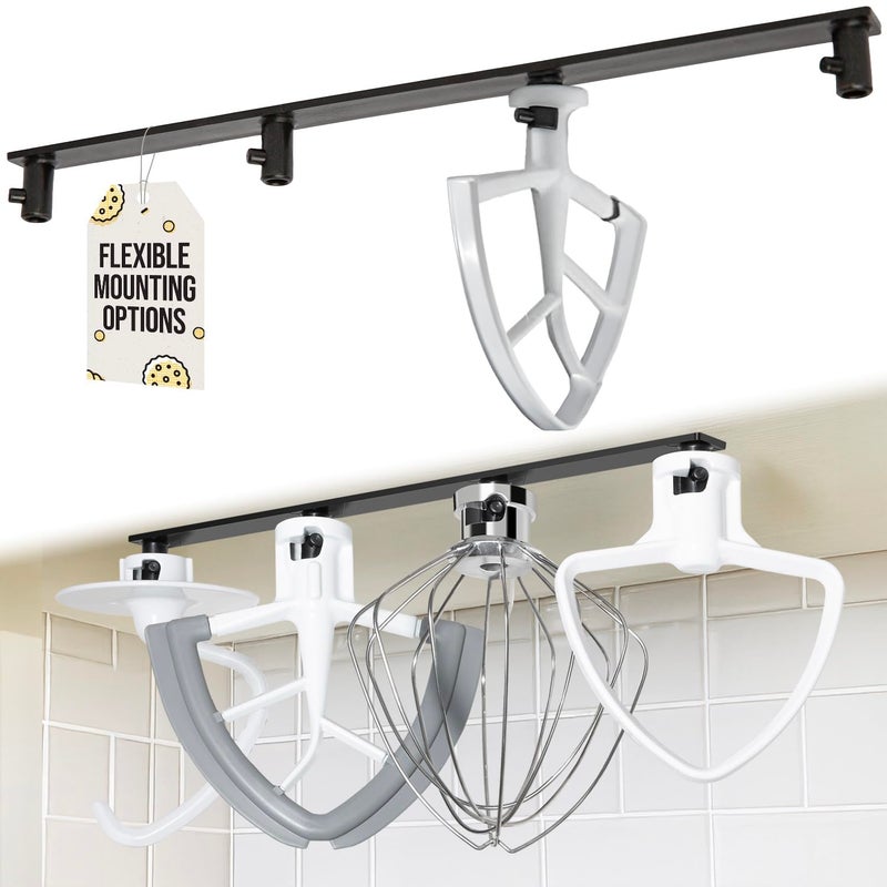 Samorillo Stand Mixer Attachment Holder Compatible with All Kitchen Aid Mixer Accessories - Quick & Easy Installation Perfect for Kitchen Organization & Attachment Storage - Securely Holds 4 Mixer Attachments - Image 1