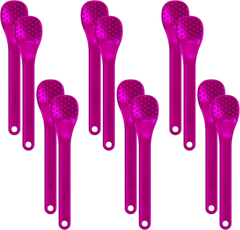 Bumpy Magenta Spoons Provides Oral Awareness During Feeding Encourages Lip Closure Normalize Acceptance of Foods with a Variety of Textures 12 Pack