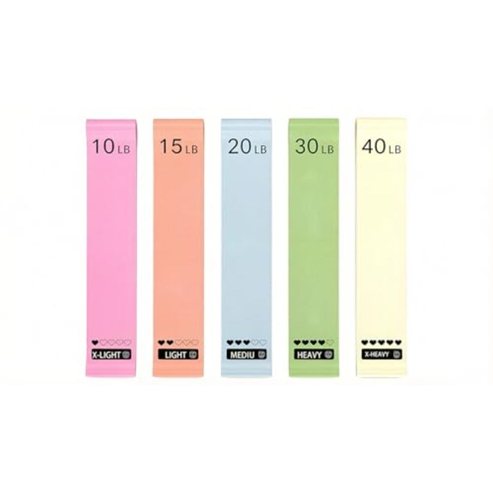 Resistance band, Portable resistance bands for workout, Natural latex material, Heavy duty, 5 different resistance levels, For Strength Training and Fitness Workouts, Pilates, Yoga Physical Therapy Fitness
