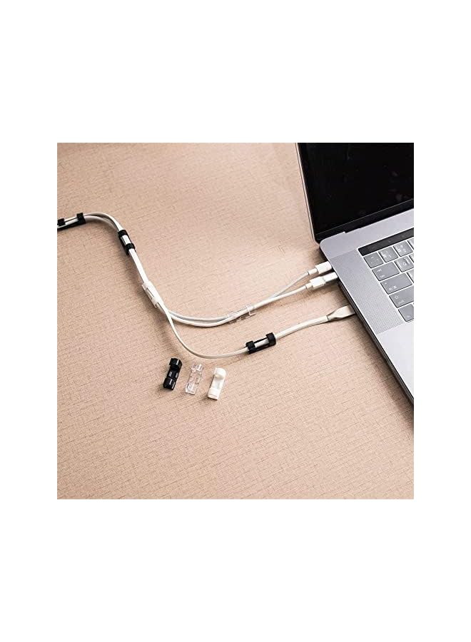 PROMASS Pieces Cable Clips, Transparent Cable Management Clips, Strong Self Adhesive Cord Holder, Heavy Duty Wire Holder, Durable Finisher Wire Clamp, for Cable Management, USB Charging Cable - Image 3